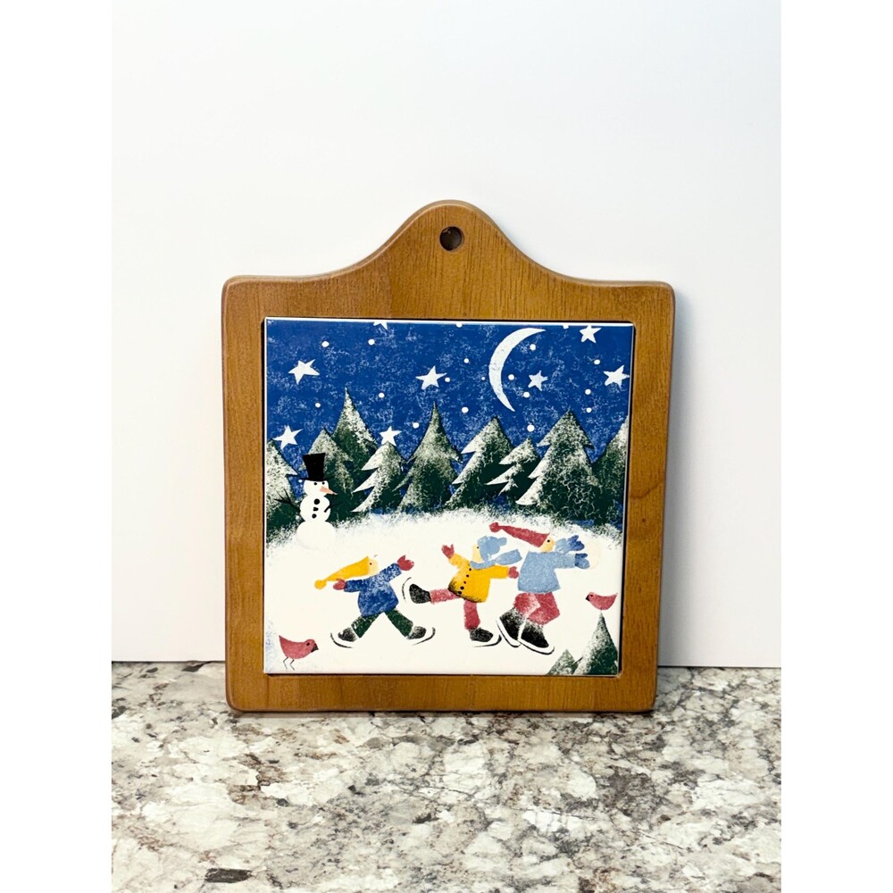 Vintage NIKKO ‘Winter Wonderland’ Tile Trivet Deb Mores Japan